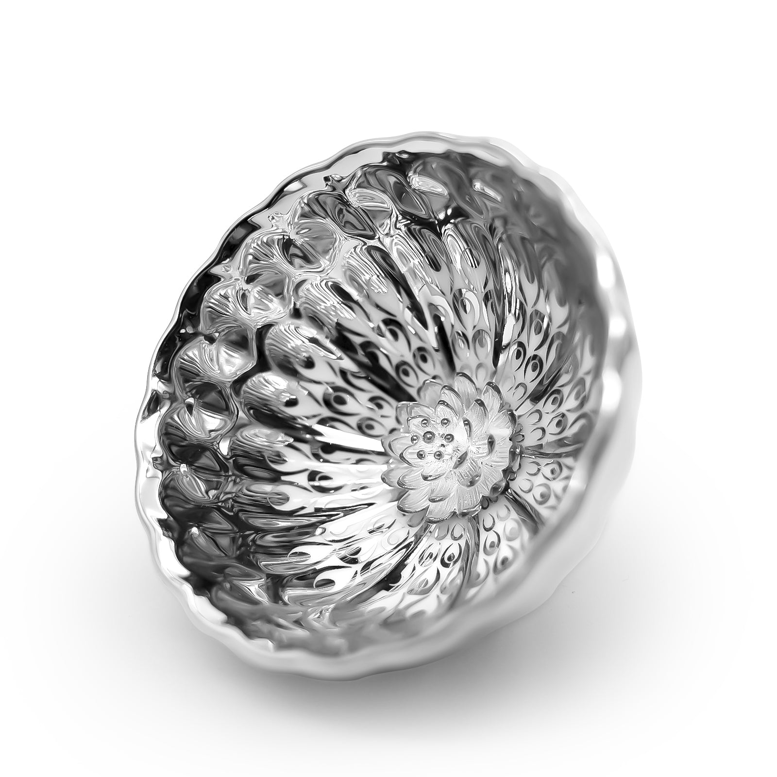 Lotus-Peacock Glaze Cup