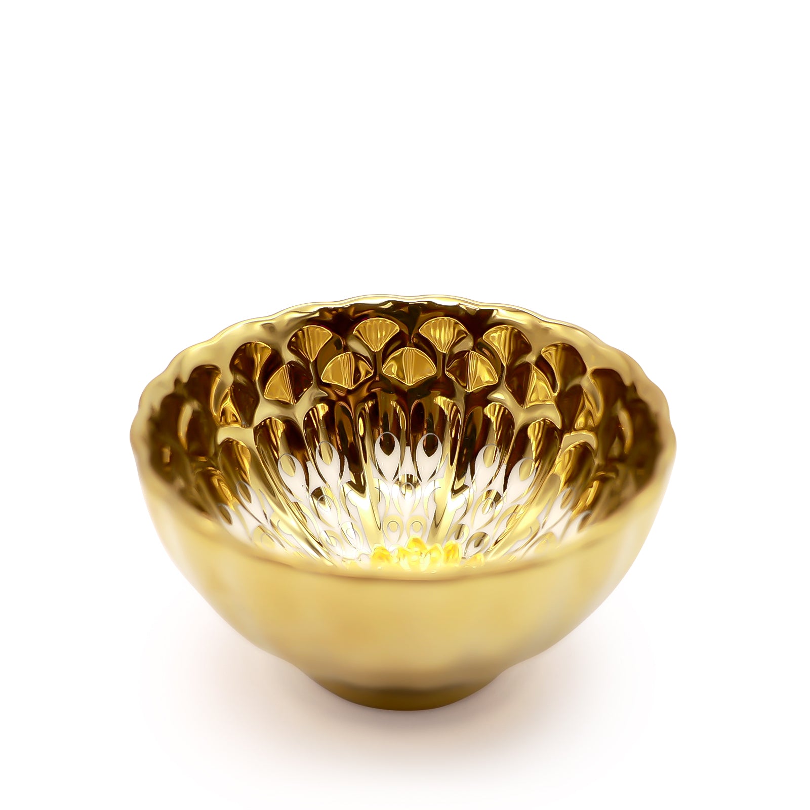 Golden Lotus - Peacock Glaze Cup