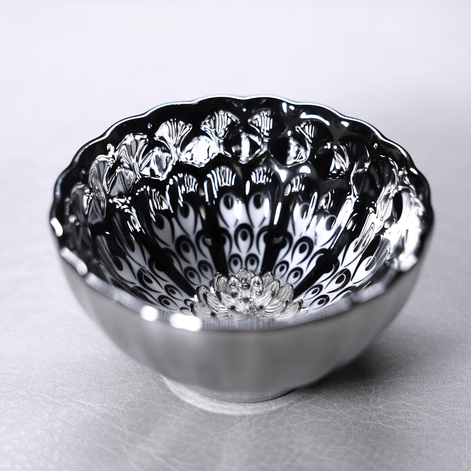 Lotus-Peacock Glaze Cup